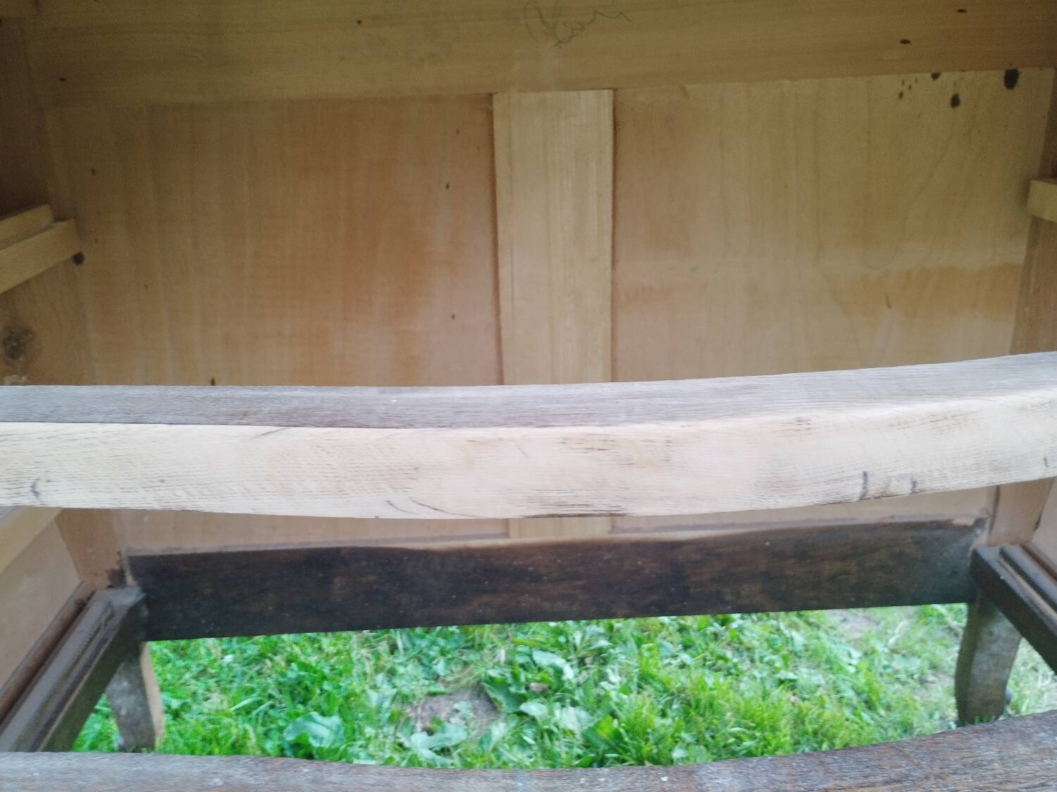 Antique Louis XVI style chest of drawers with wooden top