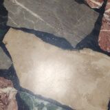 Round coffee table in wrought iron and marble