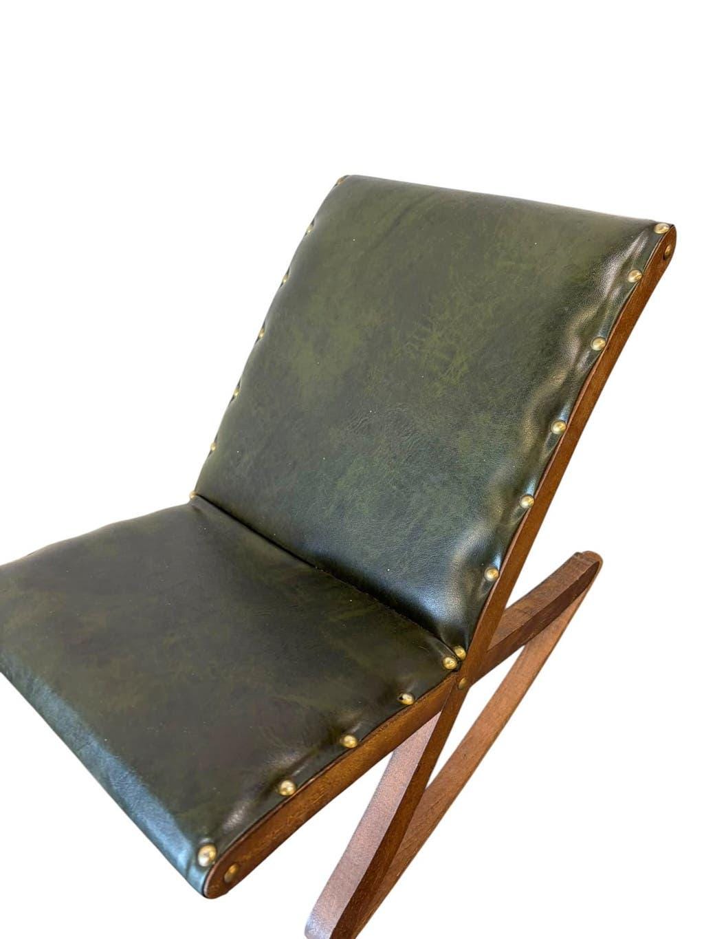 Vintage green footstool pouf
