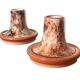 Paire de bougeoirs en poterie de Jersey