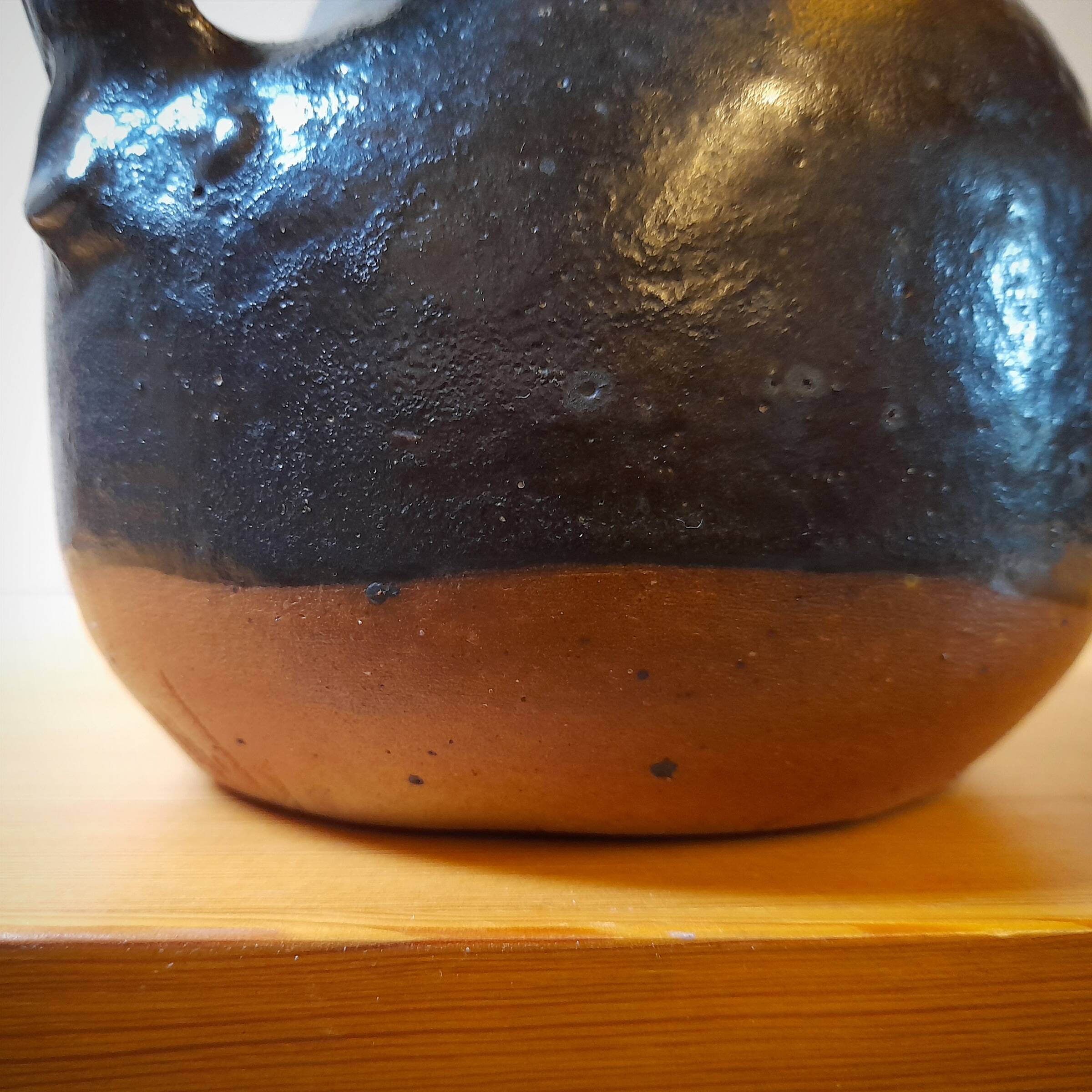 Yves Mohy, pyrite stoneware pitcher, La Borne, France, 1950s