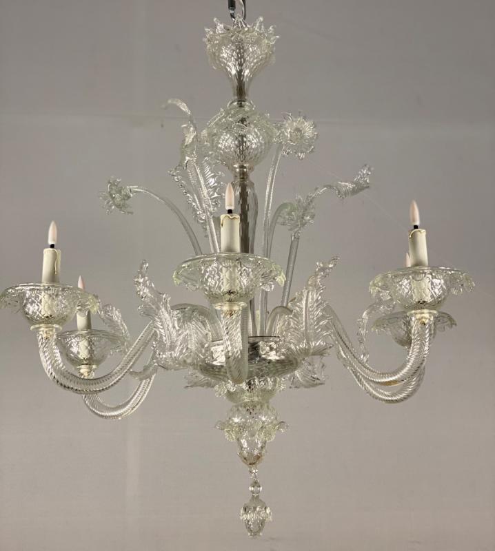 Venetian Lustre In Murano Glass 6 Arm Of Light
