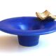 Blue ceramic cut signed with gilded decoration