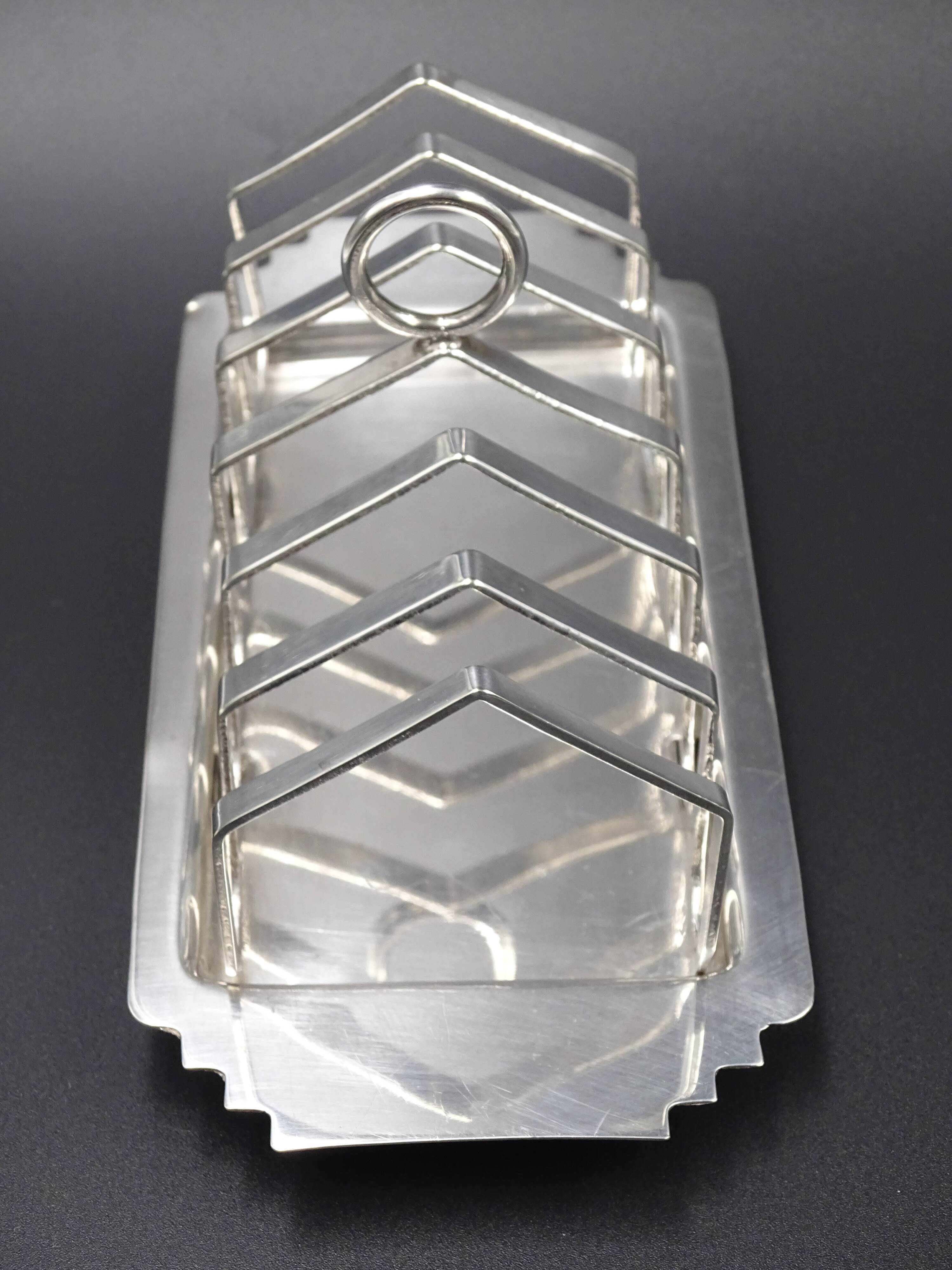 Silver metal toast holder, circa 1940 - good condition