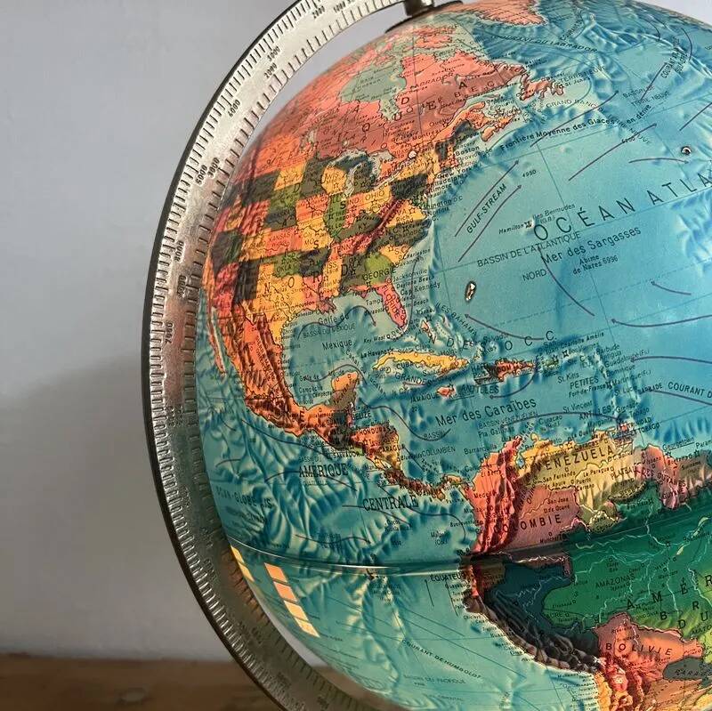 Vintage illuminated globe