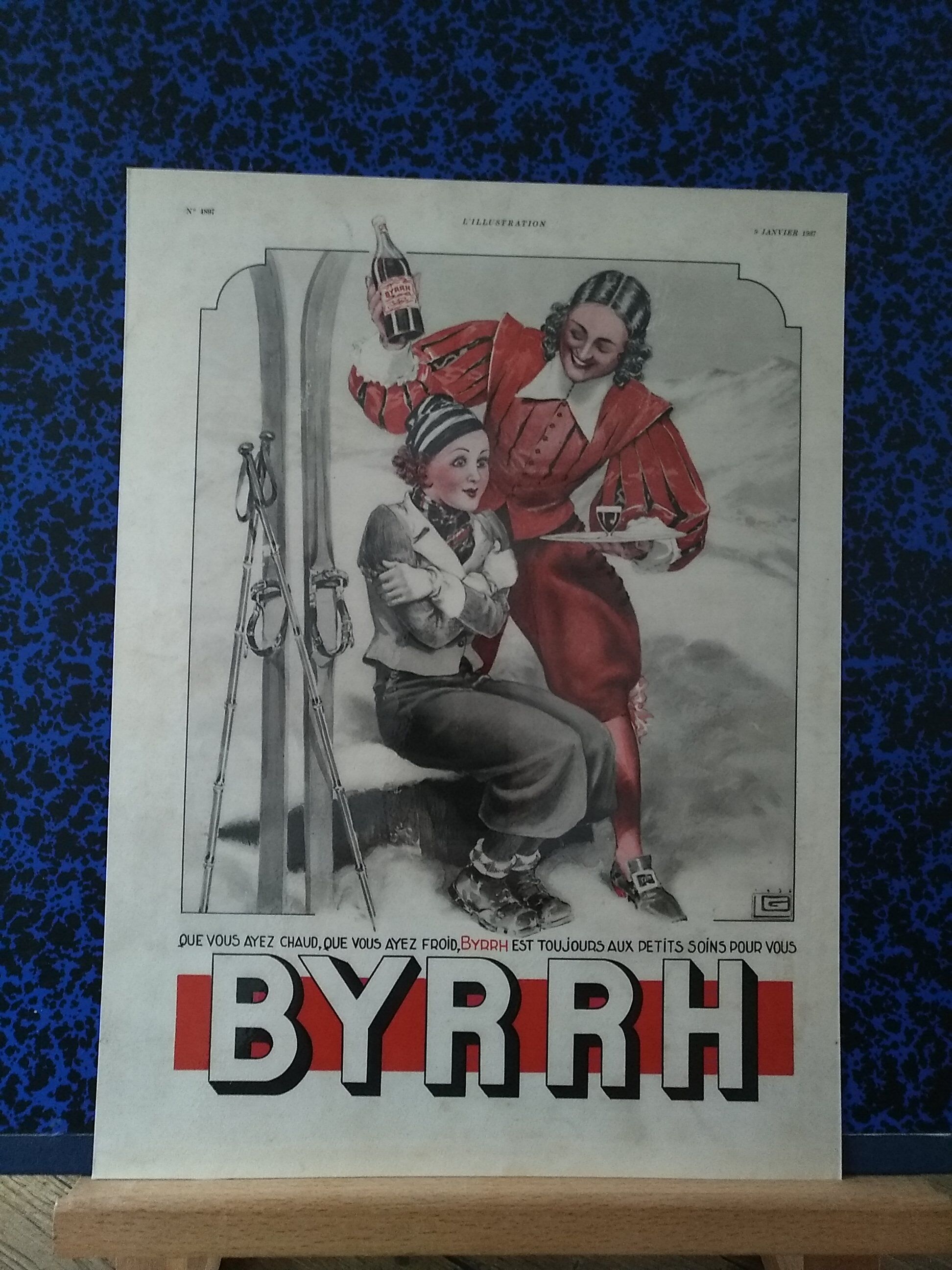 Publicité papier apéritif Byrrh issue d'une revue d'époque 1937