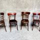 Set of 4 Fischel bistro chairs crocodile model 1930