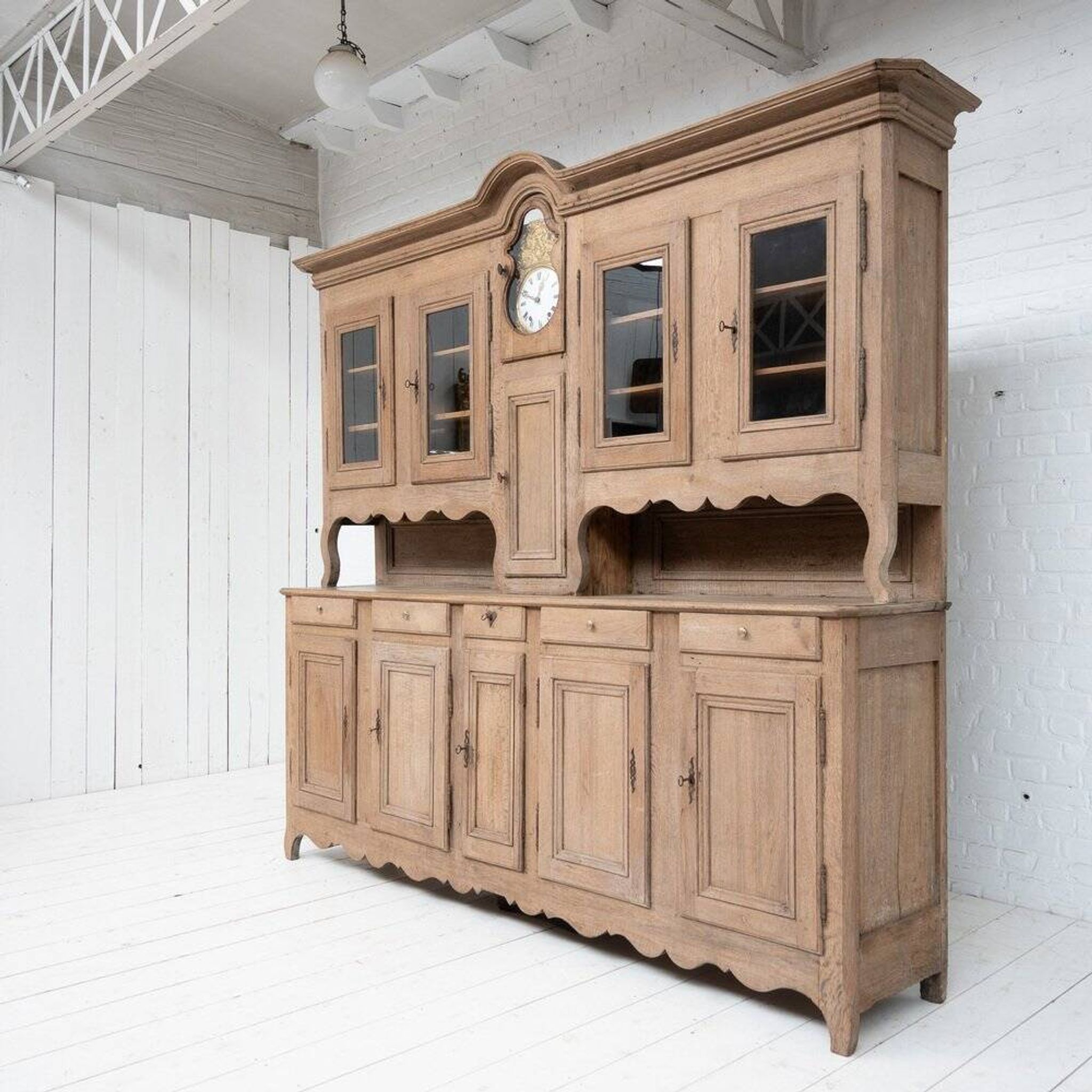 Large Oak 2-Part Buffet, France, 1780s