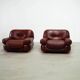 Set of two leather Sapporo lounge chairs by Mobil Girgi
