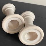 Pair of white ceramic candle holders