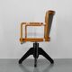 1930s Restored Art Deco Wooden Swivel Office Armchair