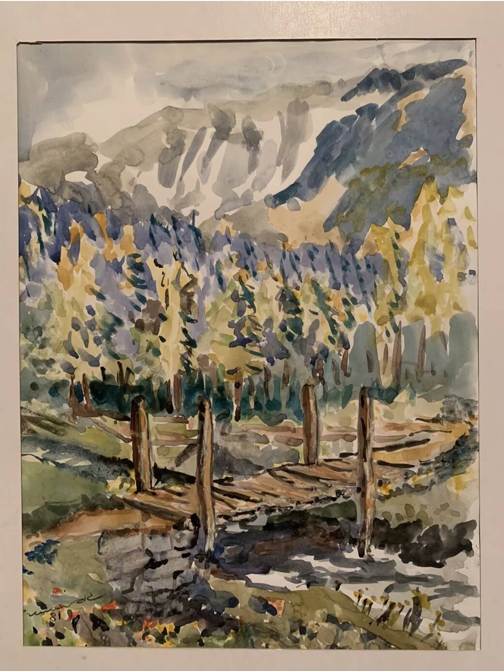 Jean Jacques GRUNENWALD (1911 - 1982) - Gouache - Mountain Landscape