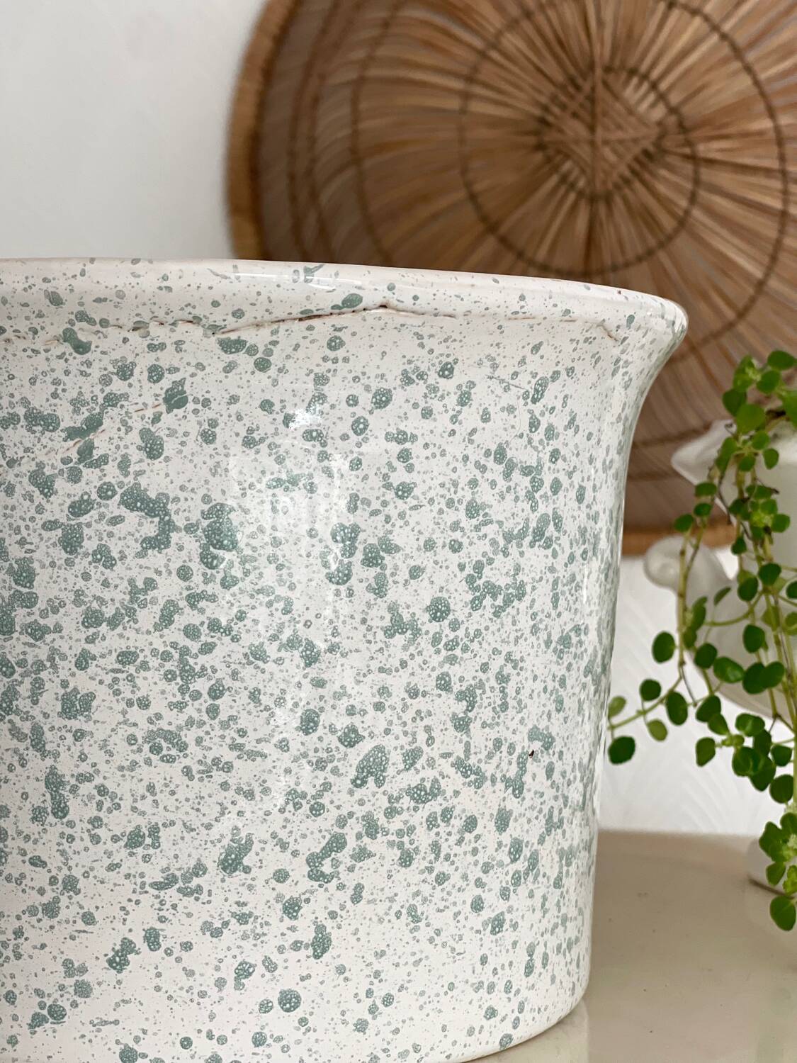 Speckled ceramic planter