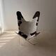 Fauteuil papillon vintage en cuir de vache des années 1970