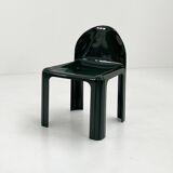Paire de Chaises Verte Foncée Modèle 4854 Chair par Gae Aulenti pour Kartell, 1970