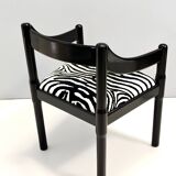 'Carimate' Black Walnut and Velvet Chair by Vico Magistretti for Cassina, 1