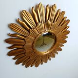Vintage golden sunburst mirror, 1960s