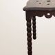 Oak stool with beaded spool legs