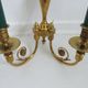 Pair of double wall lamps directoire style Lucien Gau in solid bronze gilded with bright gold