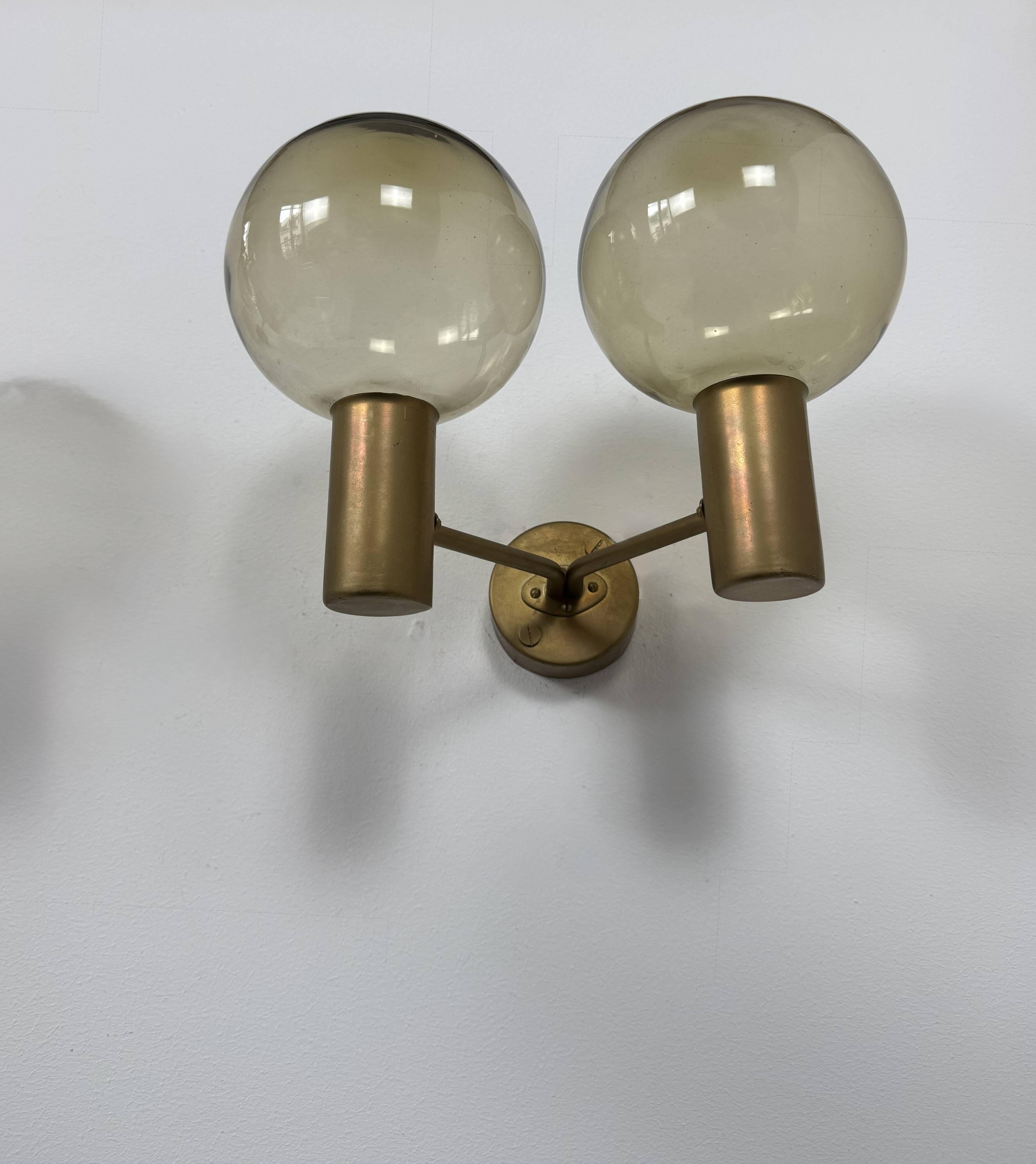 Pair of vintage double wall lights, Hans-Agne Jakobsson V 149/2 Sweden 70