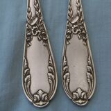 SFAM silver metal salad servers.