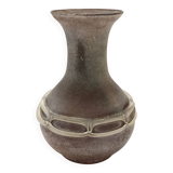 Vase en verre Scavo moulé à la main, marron, Italie