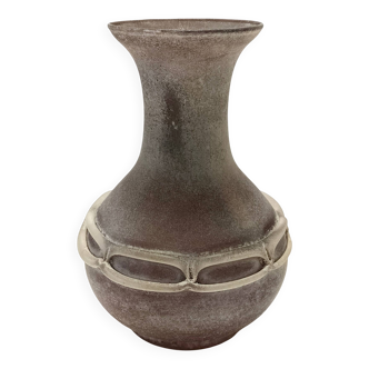 Vase en verre Scavo moulé à la main, marron, Italie