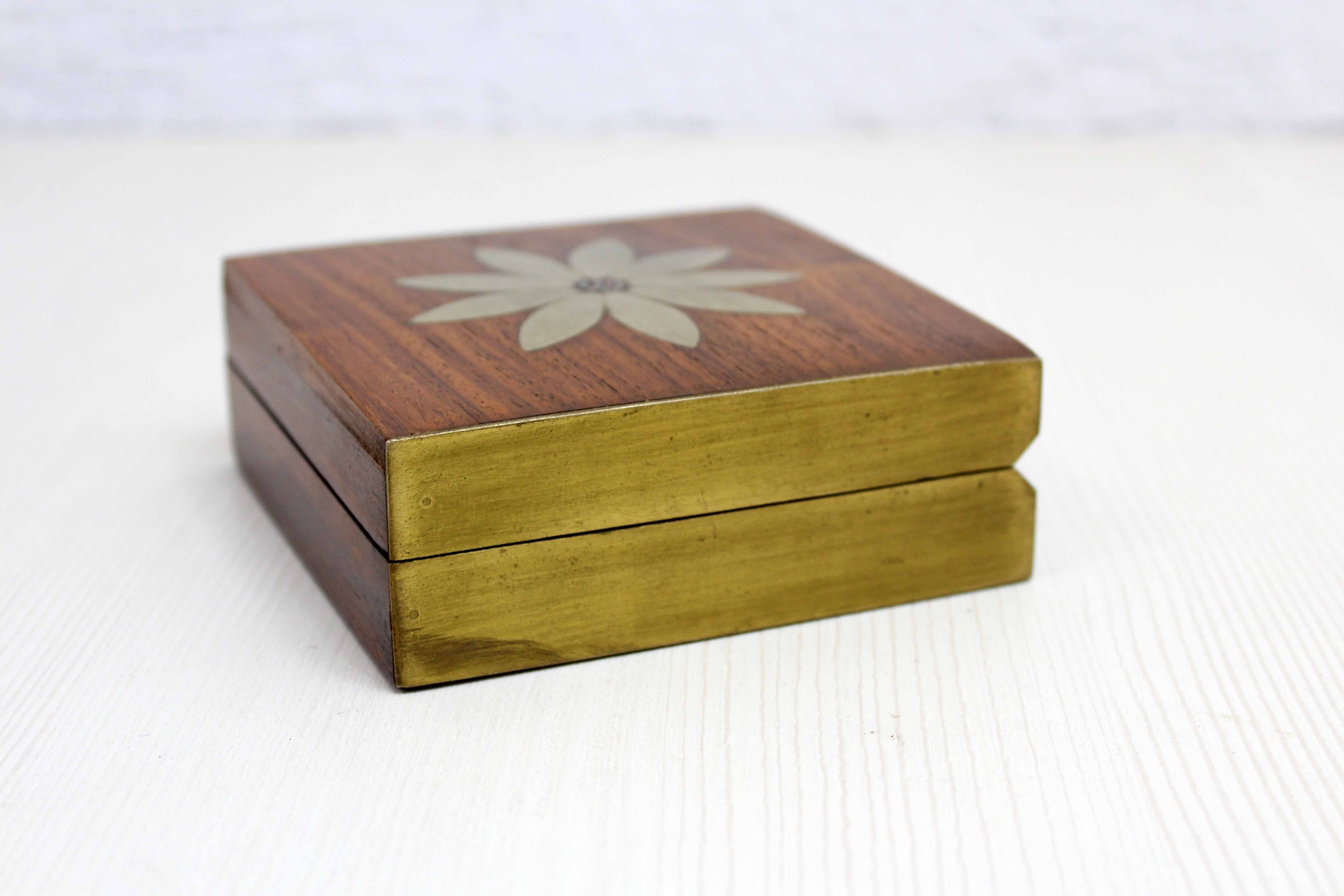 Teak and brass box 1970