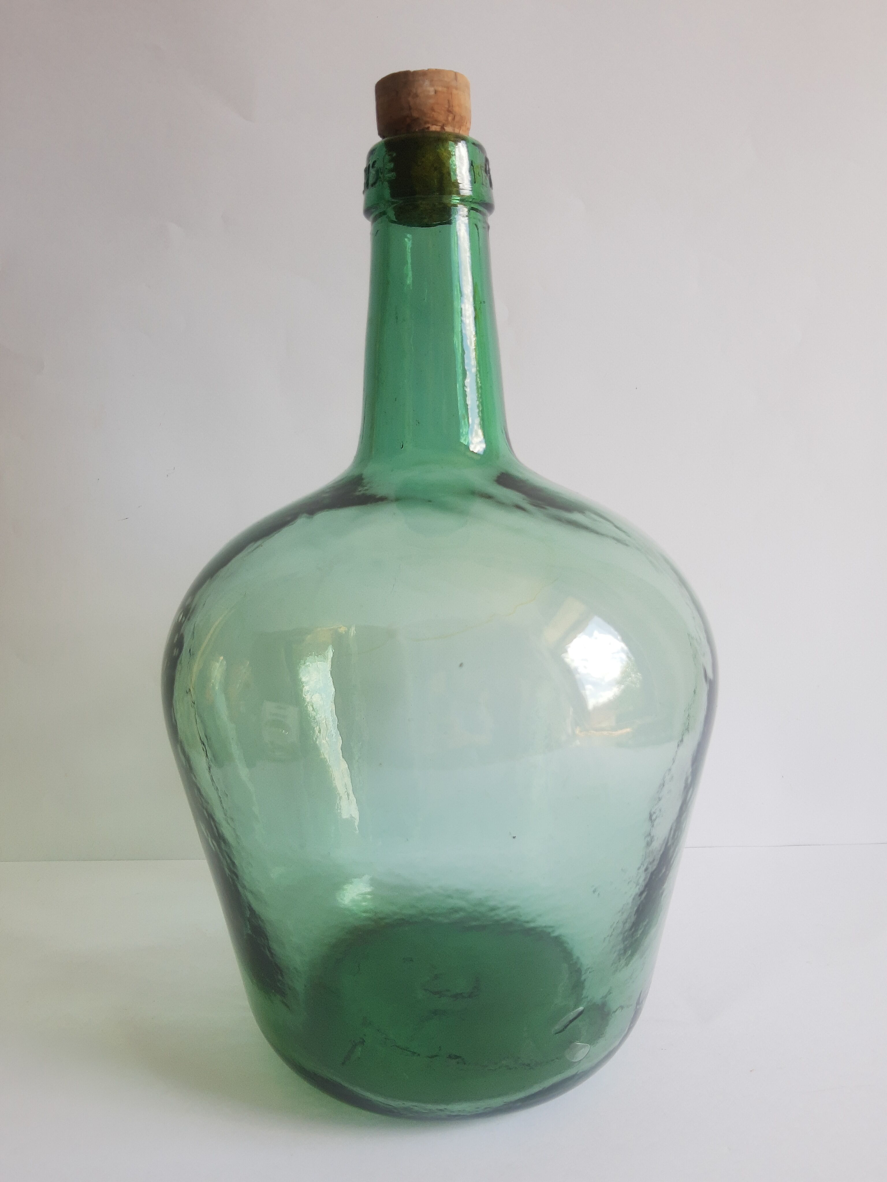Vintage Ayelense Green Glass Demijohn