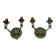 Pair of modernist bronze sconces & vintage crystal balls