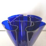 Blue handkerchief vase in plexiglass 70s