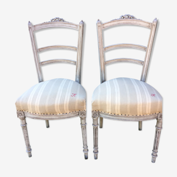 Paire de chaise ancienne style Louis XVI