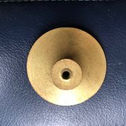 Large solid brass handle knob for door or furniture.