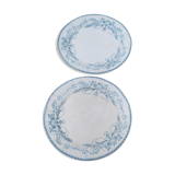Set of 2 old ceramic plates B F