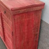 Red wooden sideboard