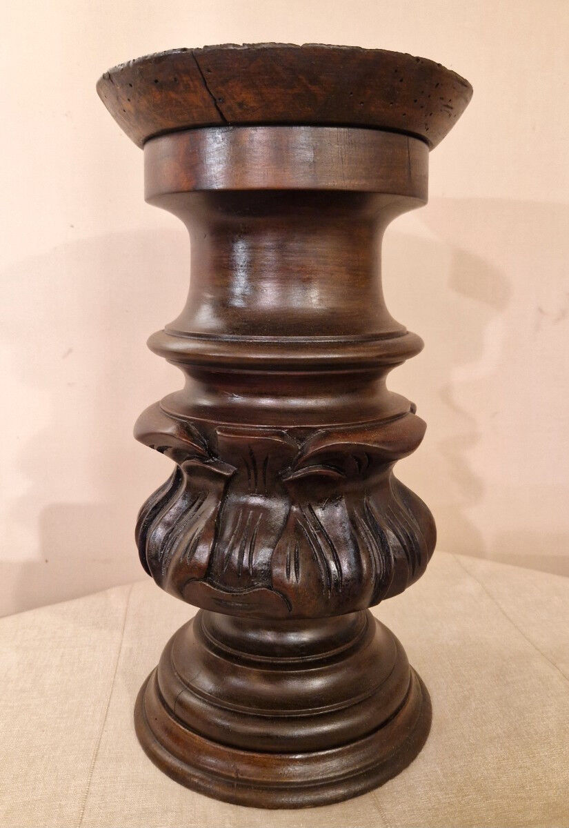 Small mahogany column table