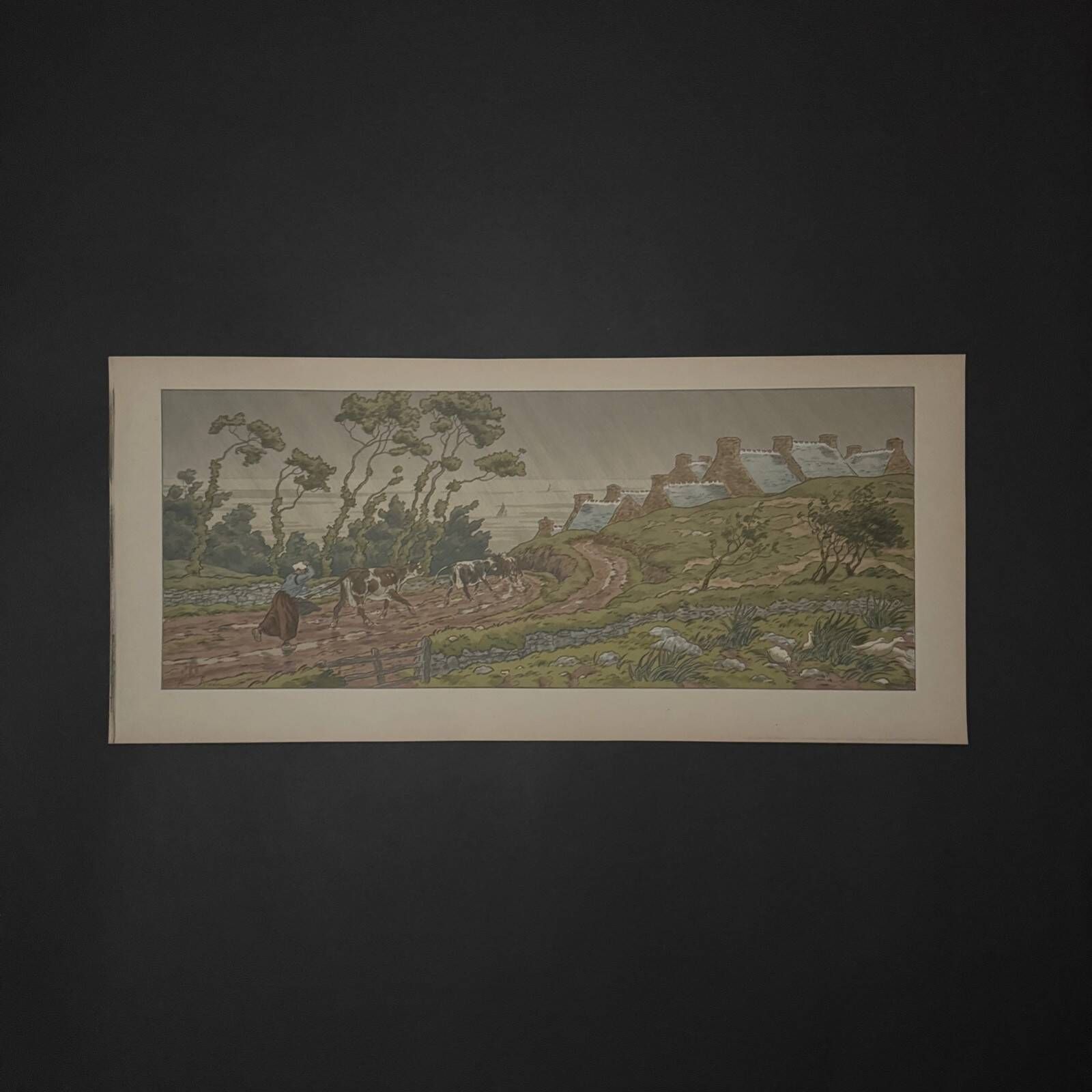 Lithographie par Henri Rivière La Féérie des Heures - L'Averse