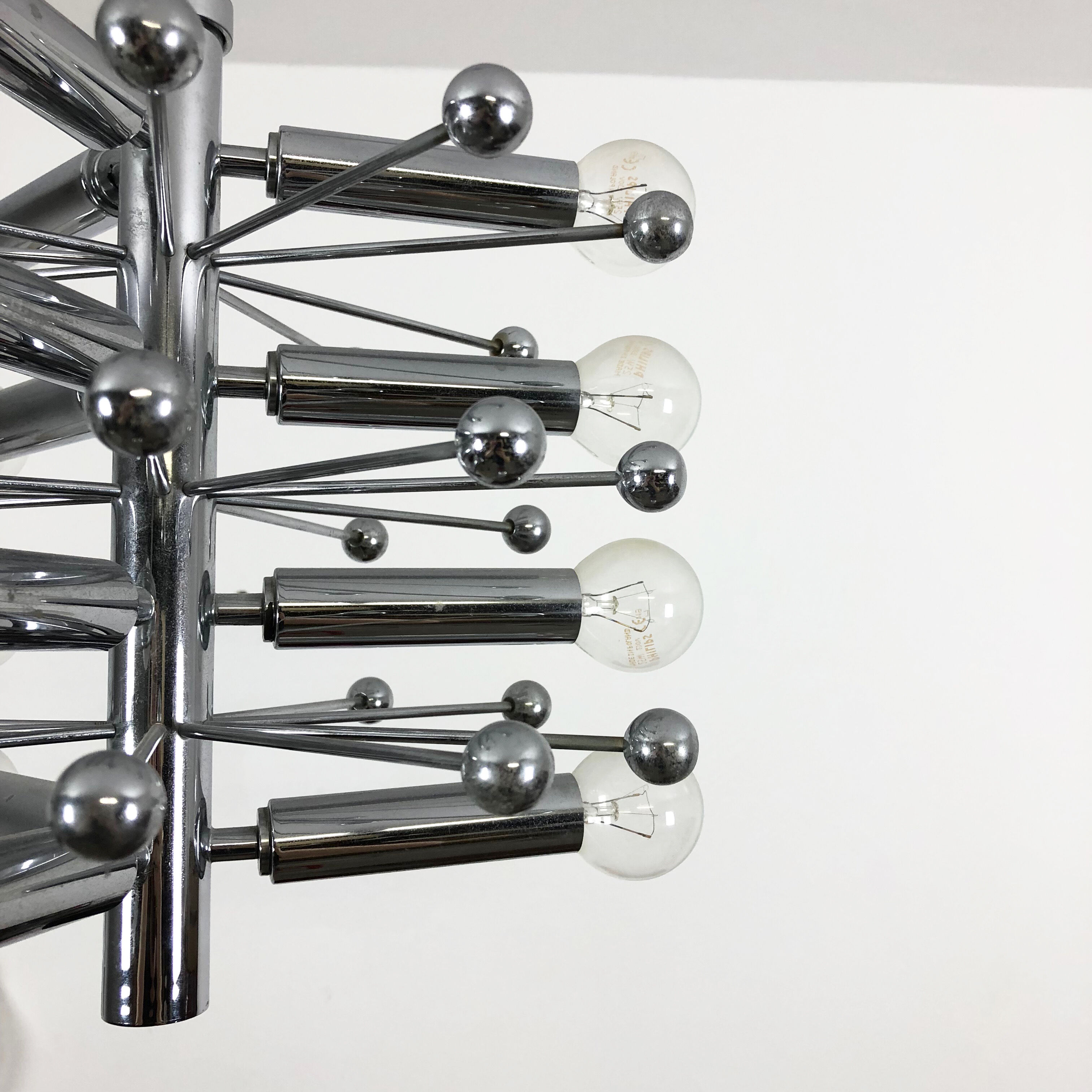 Modernist Chrome Sputnik Hanging Light, Cosack Lights 1970s, Germany
