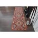 1970s Turkish Oushak Handmade Wool Cotton Pink Runner Rug 94x322