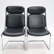 Paire de chaises cantilever en cuir par Mauser Werke Waldeck, Allemagne de l'Ouest, 19