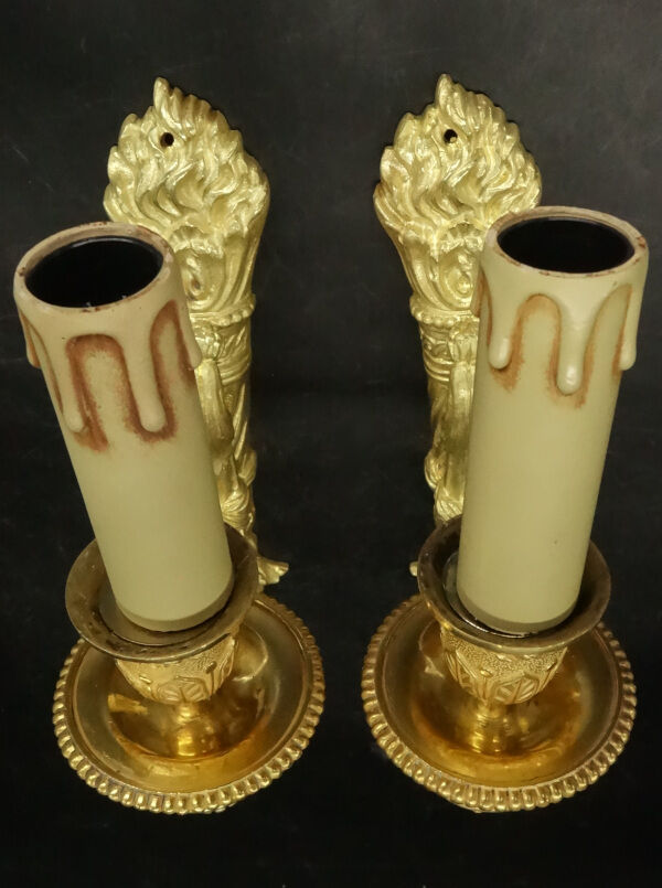 Pair of Louis XVI style sconces of the nineteenth