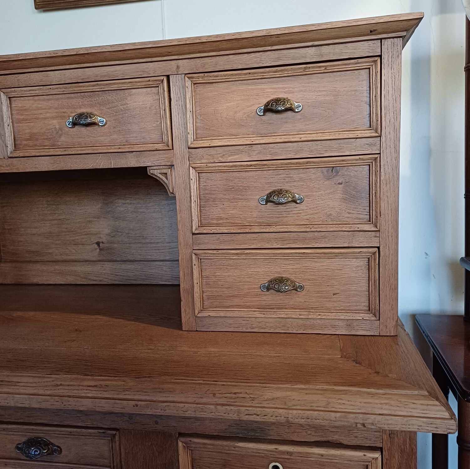 Antique desk with 15 drawers, professional furniture.