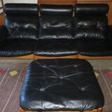 Eric Merthen 3-seater sofa with ottoman, Sweden 1960s