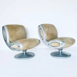 Pair of "Gluon" swivel armchairs by Marc Newson for Moroso, 1990's