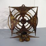 Brutalist Iron Candleholder by Henrik Horst, 1960s