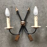 Pair of iron wall lamps