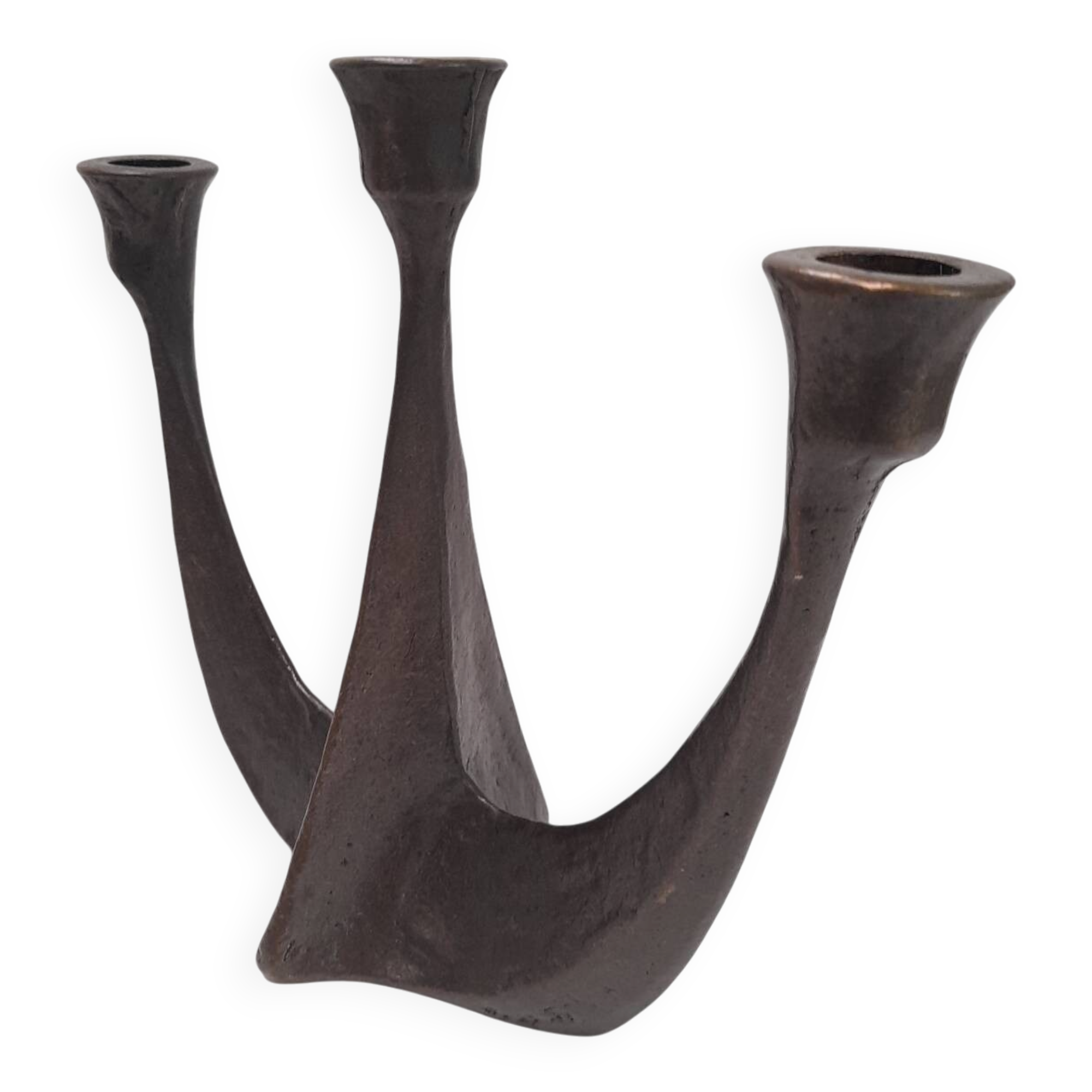 Bougeoir brutaliste en bronze Horst Dalbeck