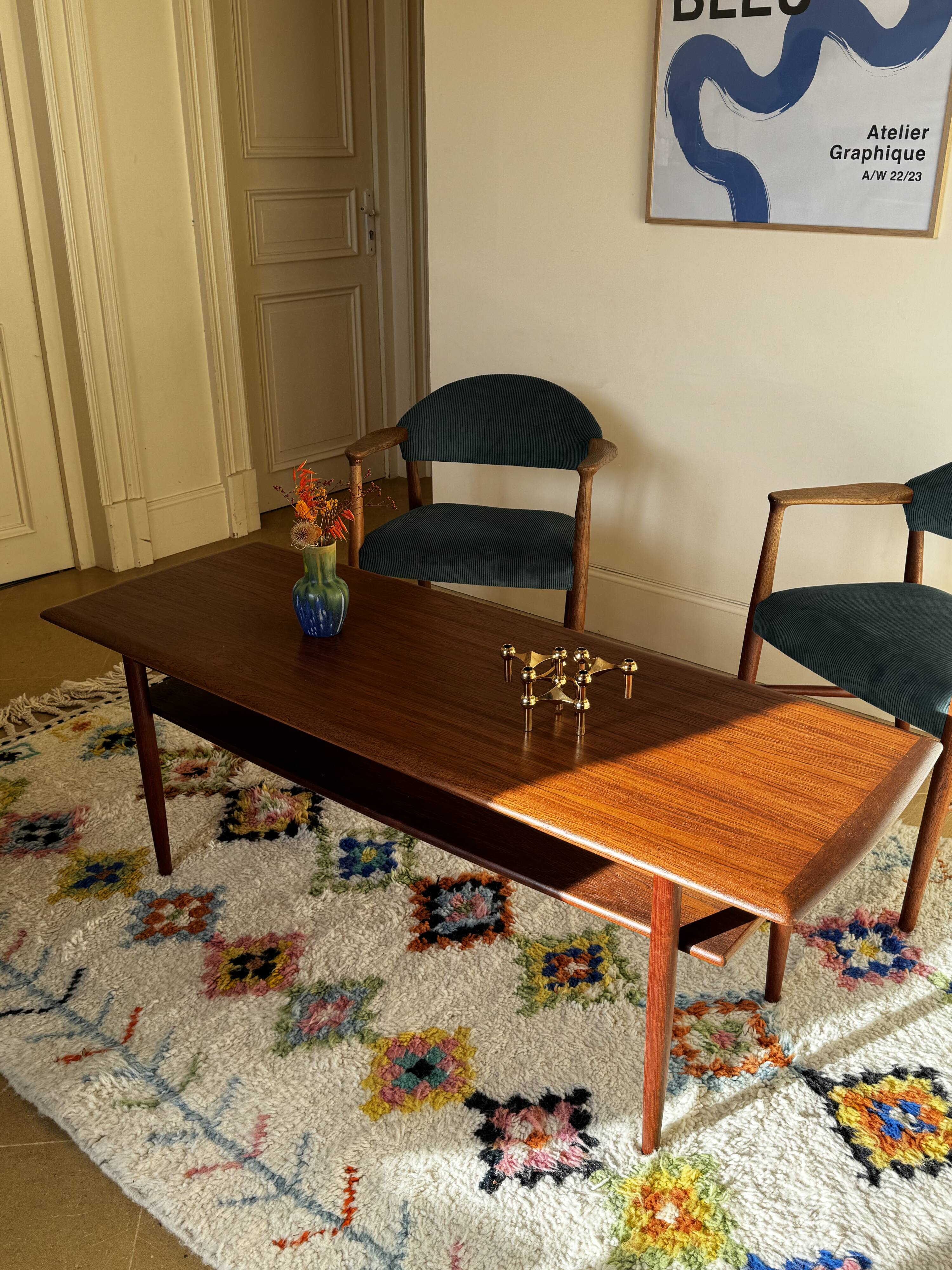 Vintage Scandinavian coffee table from the 1960s "Margrethe"