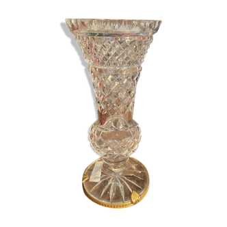 Golden crystal vase