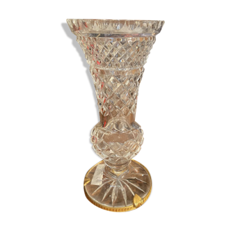 Vase en cristal doré